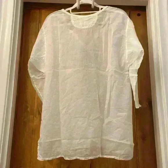 Kristense Du Nord Blouse/Coverup Size-3 Sheer Fabric In White NWT - Picture 8 of 9